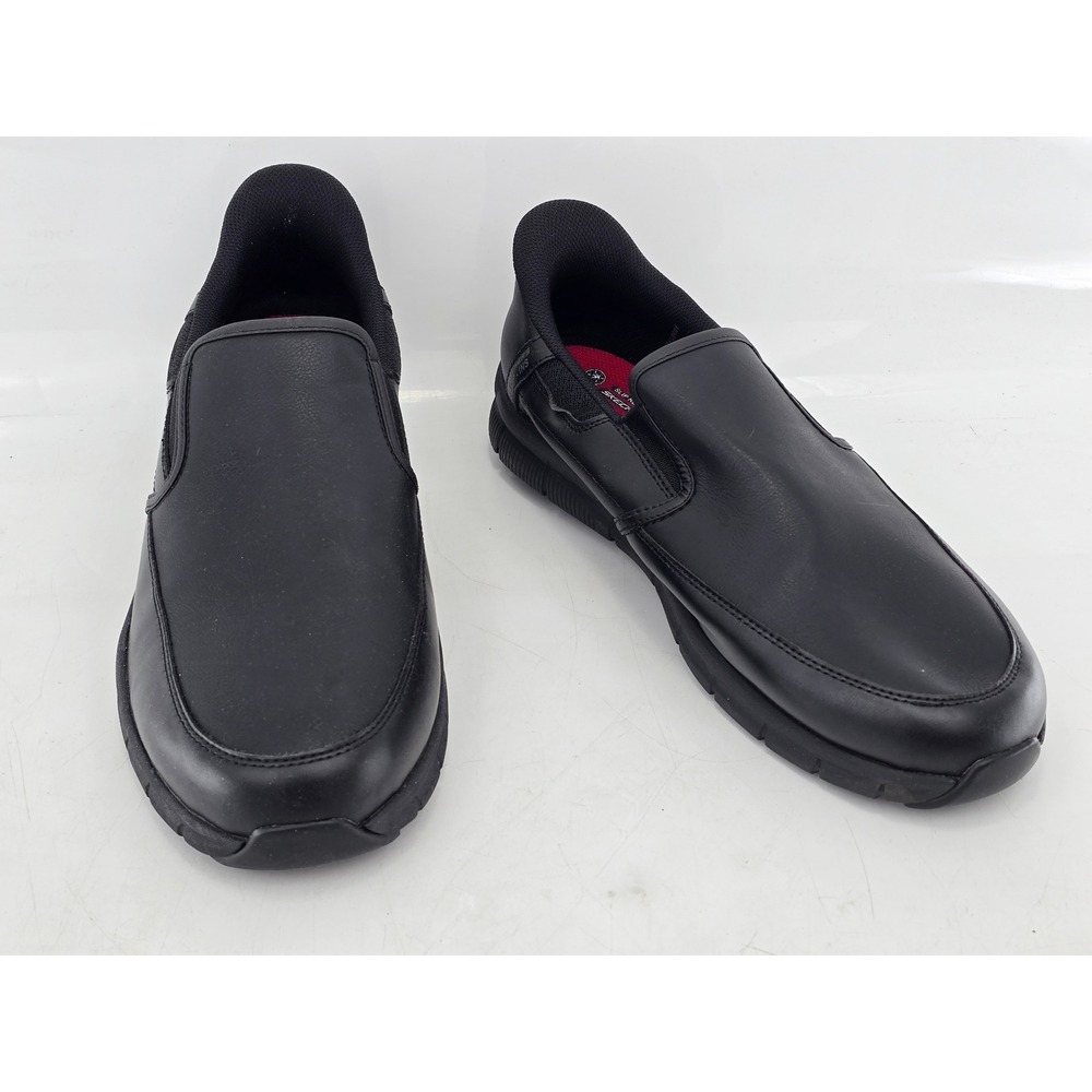 Skechers Slip-ins Work Shoes Mens 13 Black Leather EH SRO‎ - Excellent